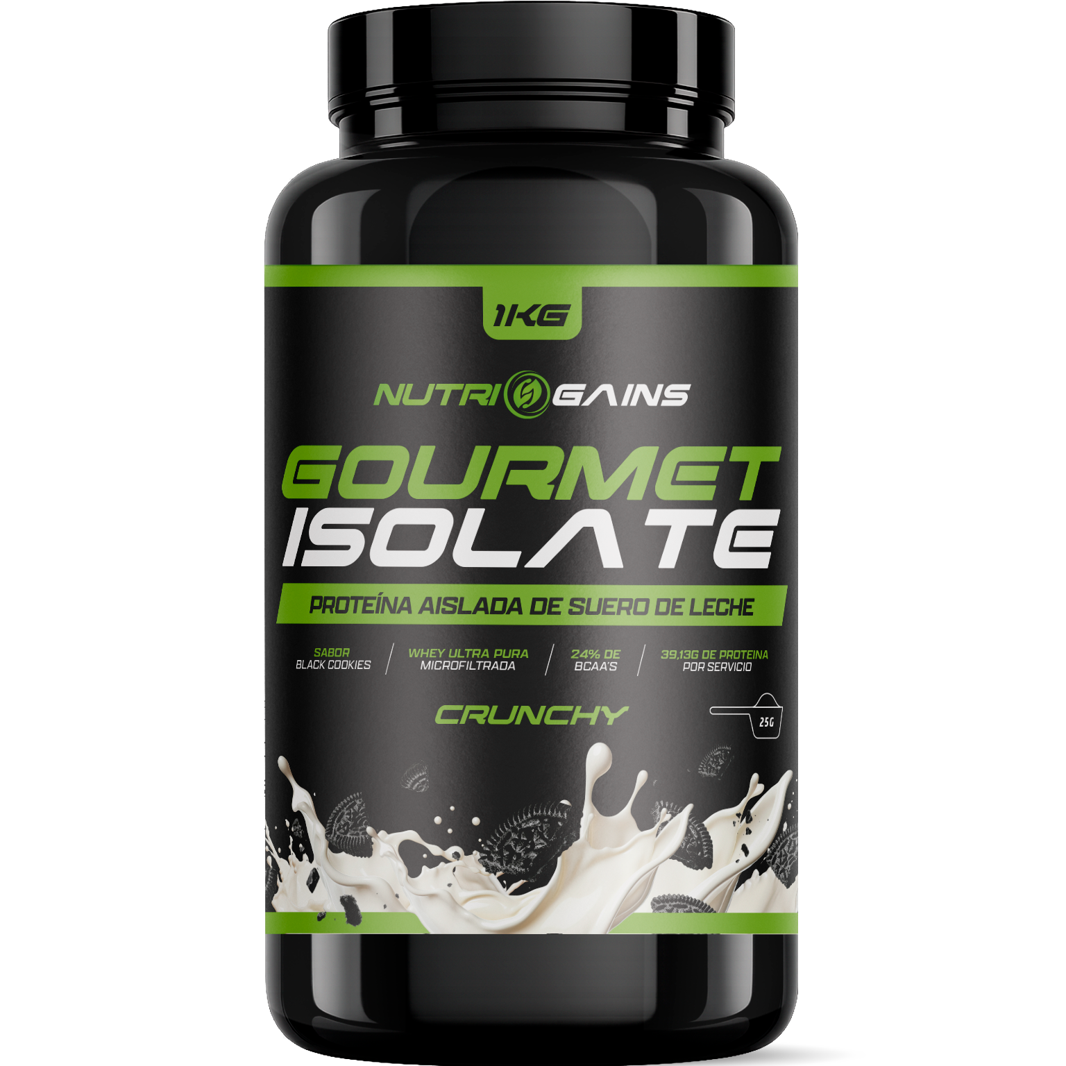 NUTRI GAINS PROTEÍNA GOURMET ISOLATE BLACK COOKIES 1KG