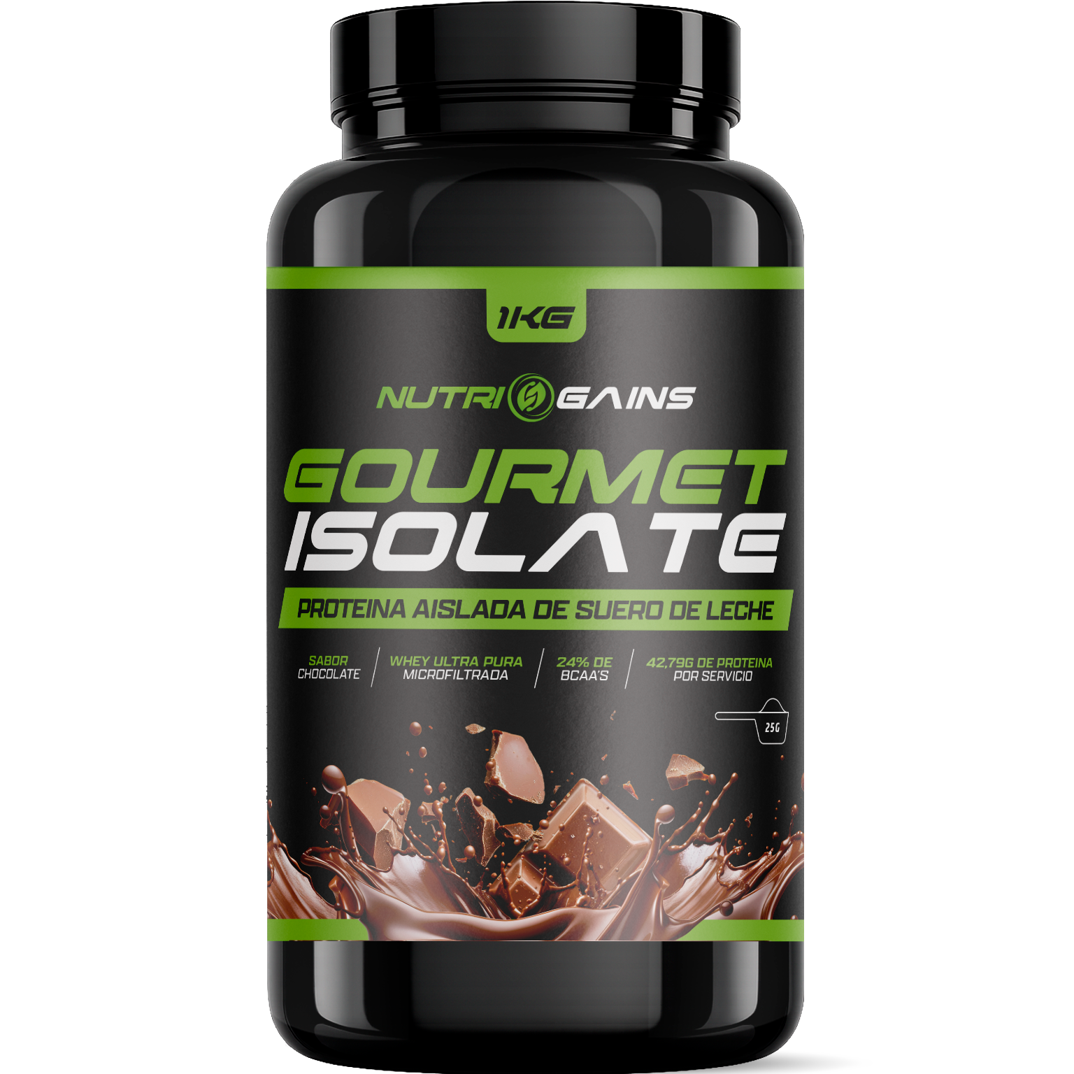 NUTRI GAINS PROTEÍNA GOURMET ISOLATE CHOCOLATE 1KG